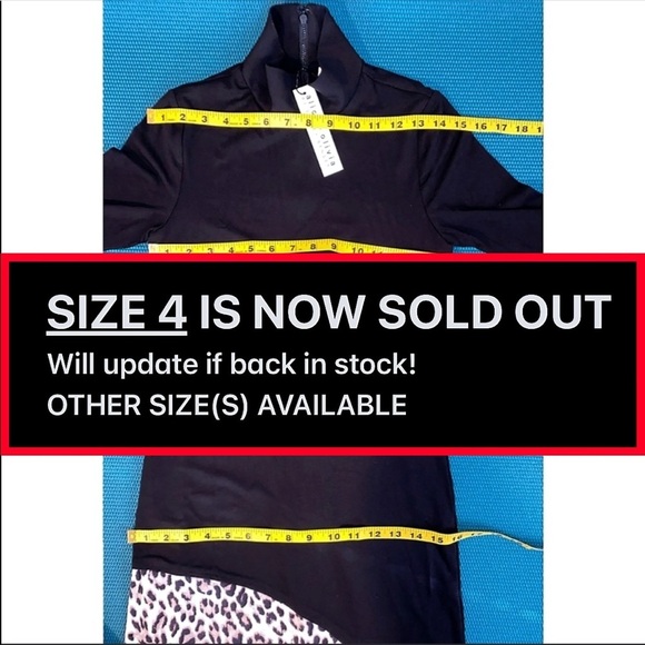 Alice + Olivia Delora Black White Turtleneck Leopard Patchwork Mini Dress - Picture 9 of 16